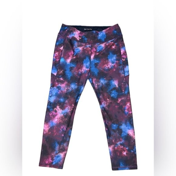 CALIA by Carrie Underwood Pants - Calia Women's Energize Printed 7/8 Cropped Leggings - Size XL - Burgundy